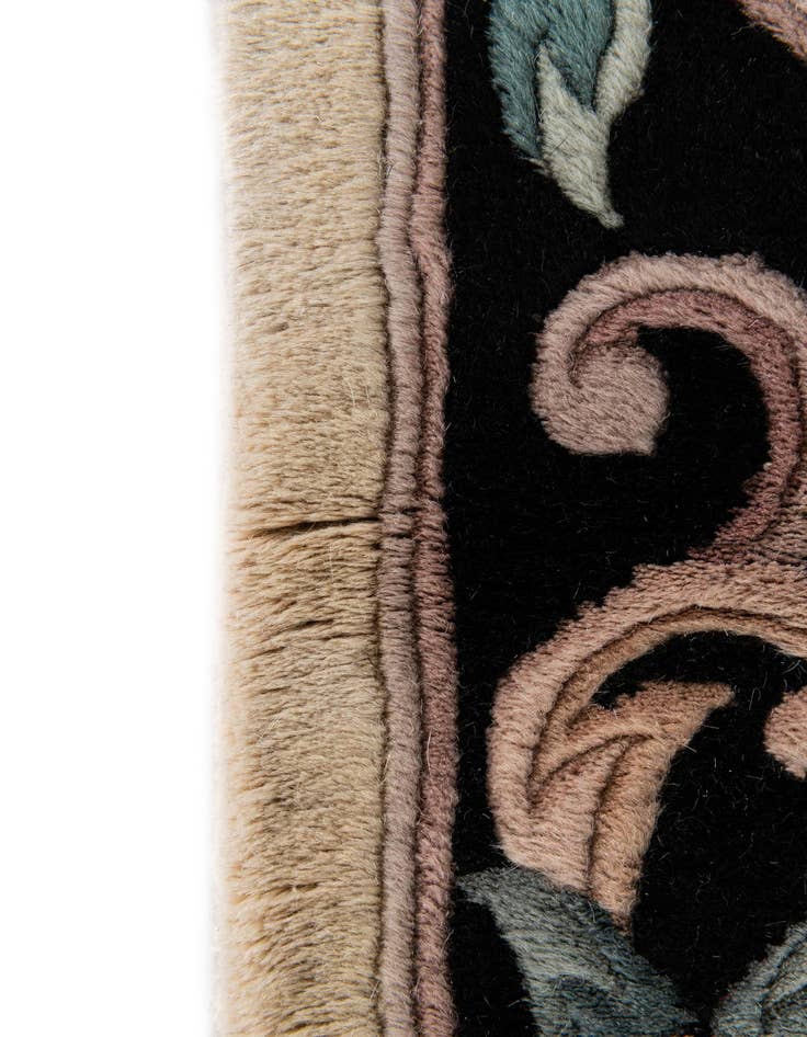 Detail image of 2' 4 x 10' 3  Hand Knotted Carved Pekin Wool Runner Rug