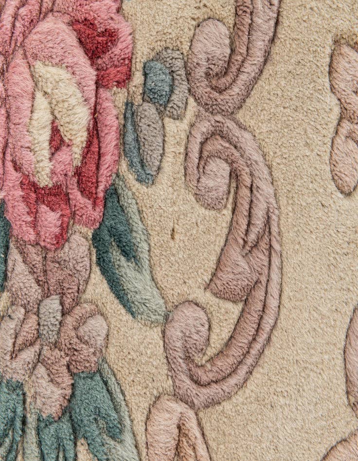 Detail image of 2' 4 x 10' 3  Hand Knotted Carved Pekin Wool Runner Rug