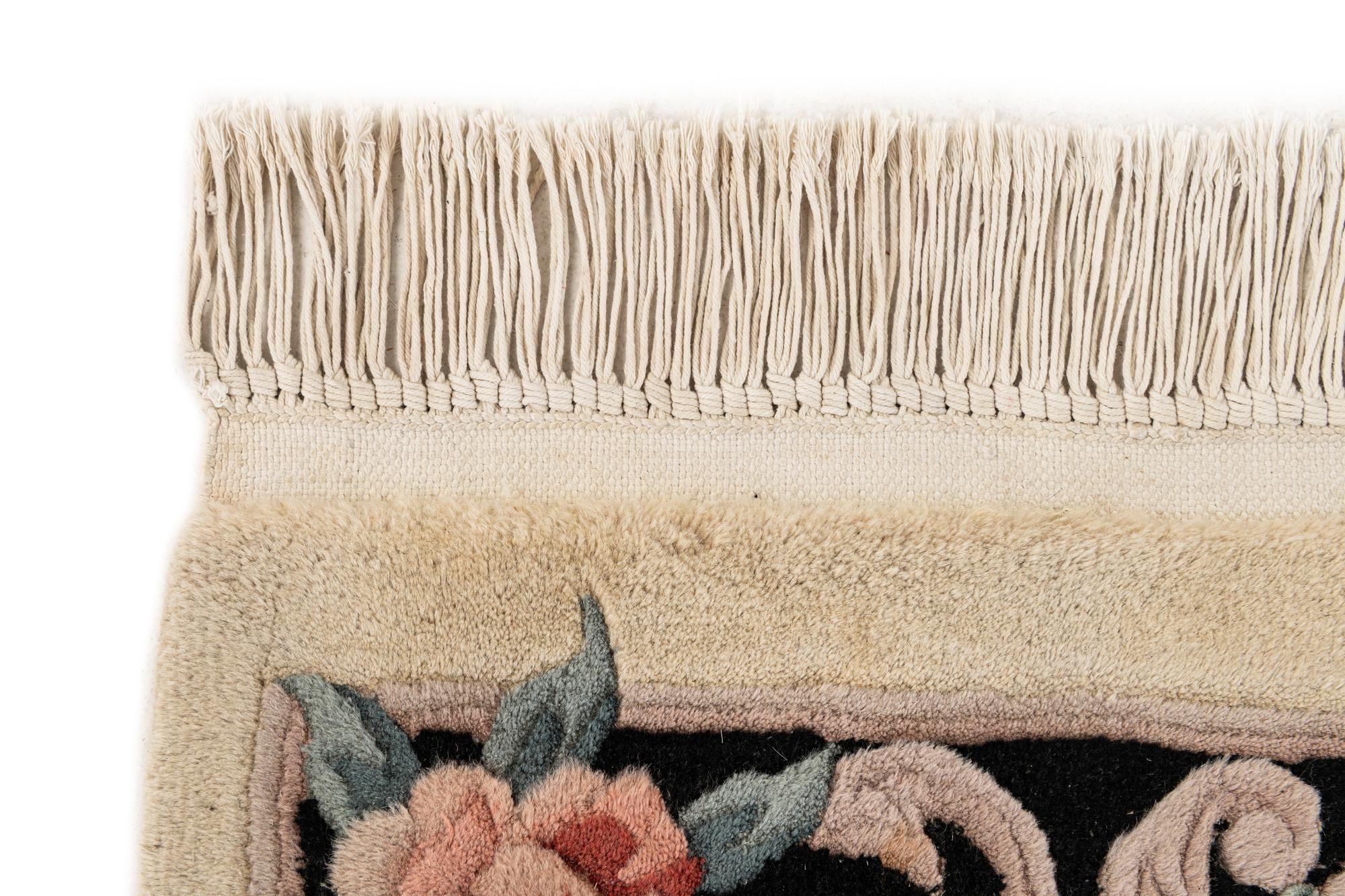 2' 4 x 10' 3 Hand Knotted Carved Pekin Wool Runner Rug