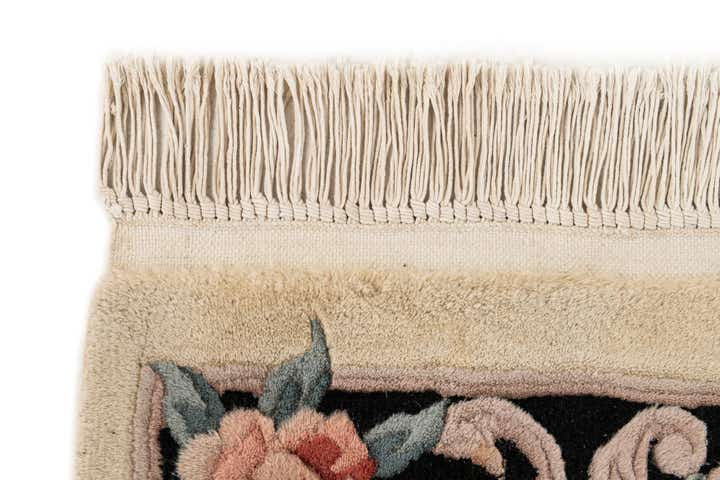 2' 4 x 10' 3 Hand Knotted Carved Pekin Wool Runner Rug