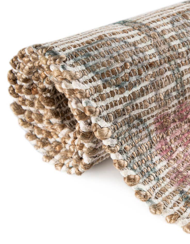 Detail image of 2' x 6' 1 Hand Woven Chenille Jute Runner Rug