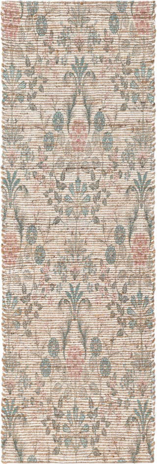 Detail image of 2' x 6' 1 Hand Woven Chenille Jute Runner Rug