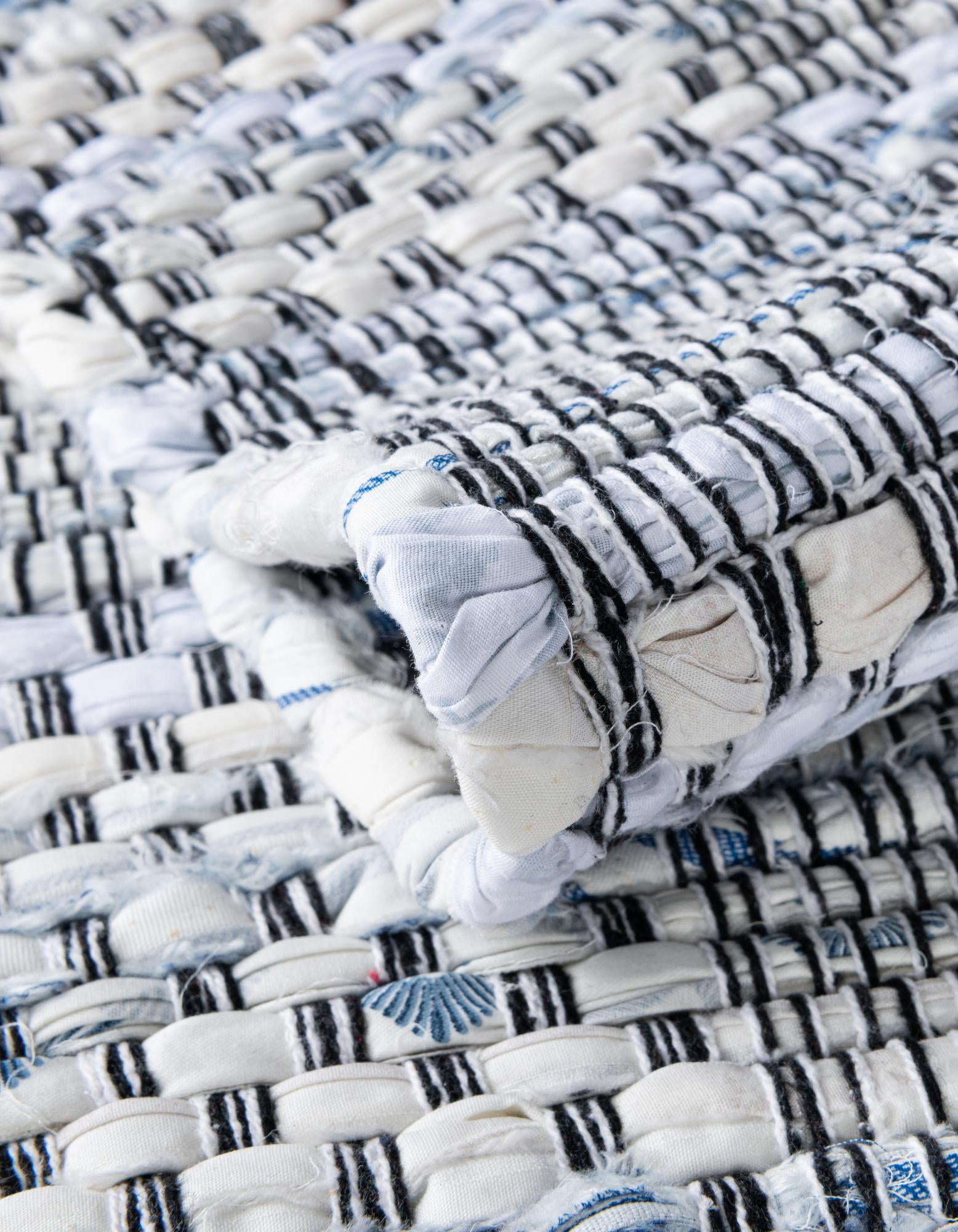 2' 7 x 6' 1 Hand Woven Chindi Cotton Runner Rug