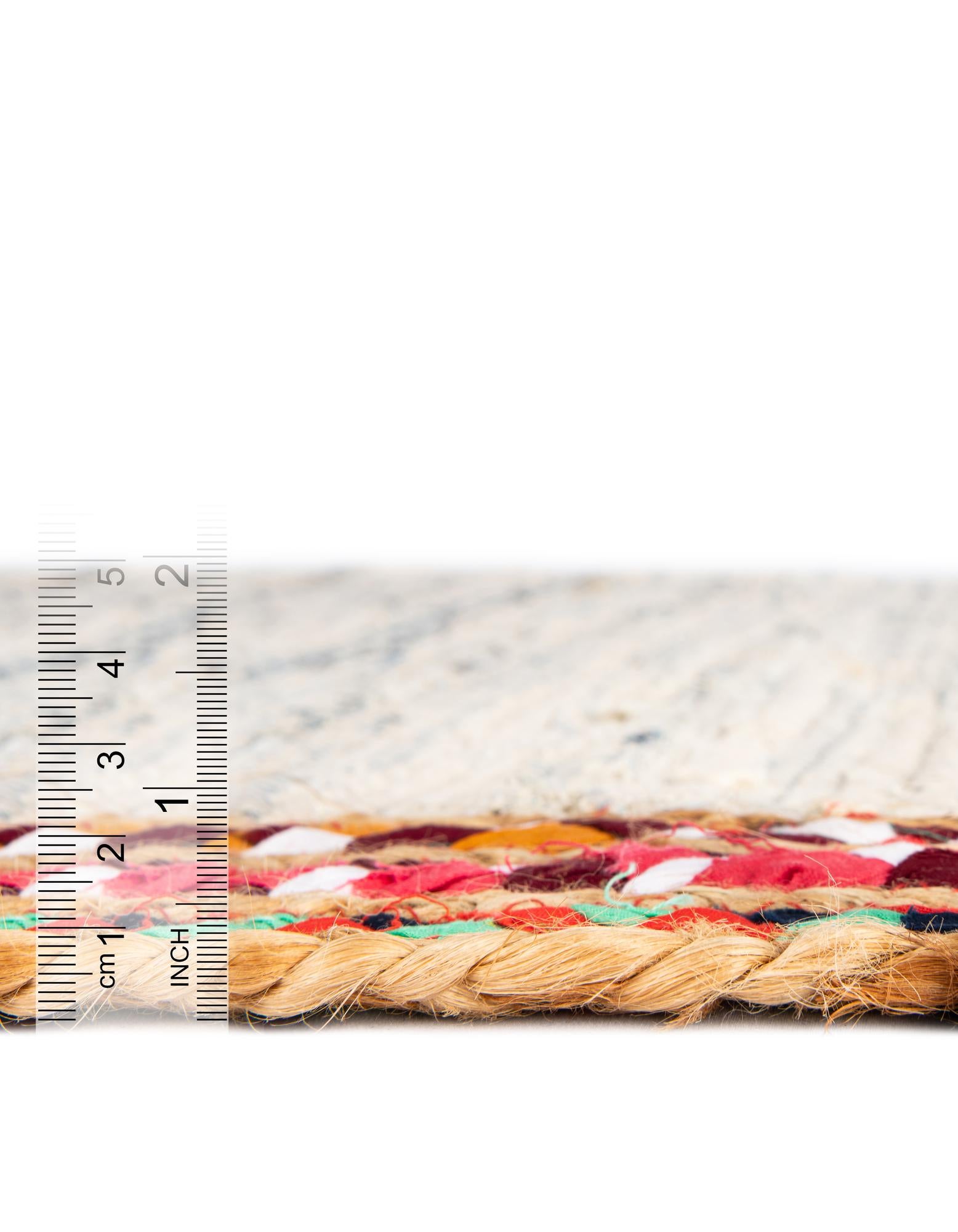 2' 7 x 6' 1 Chindi Jute Runner Rug