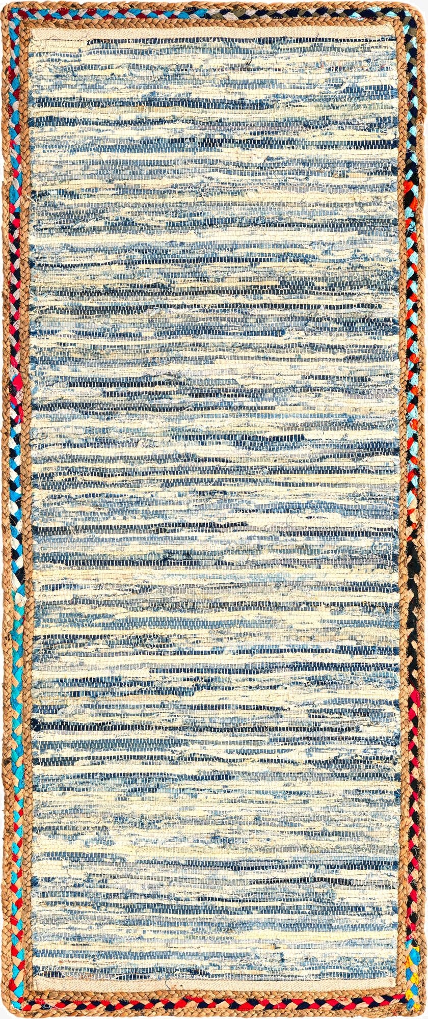 2' 7 x 6' 1 Chindi Jute Runner Rug
