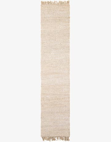 Ivory Hand Woven Chunky Jute Runner Rug