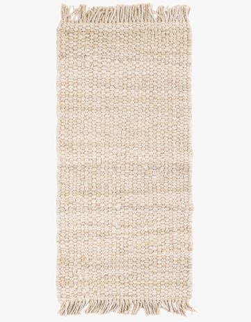 Ivory Hand Woven Chunky Jute Runner Rug