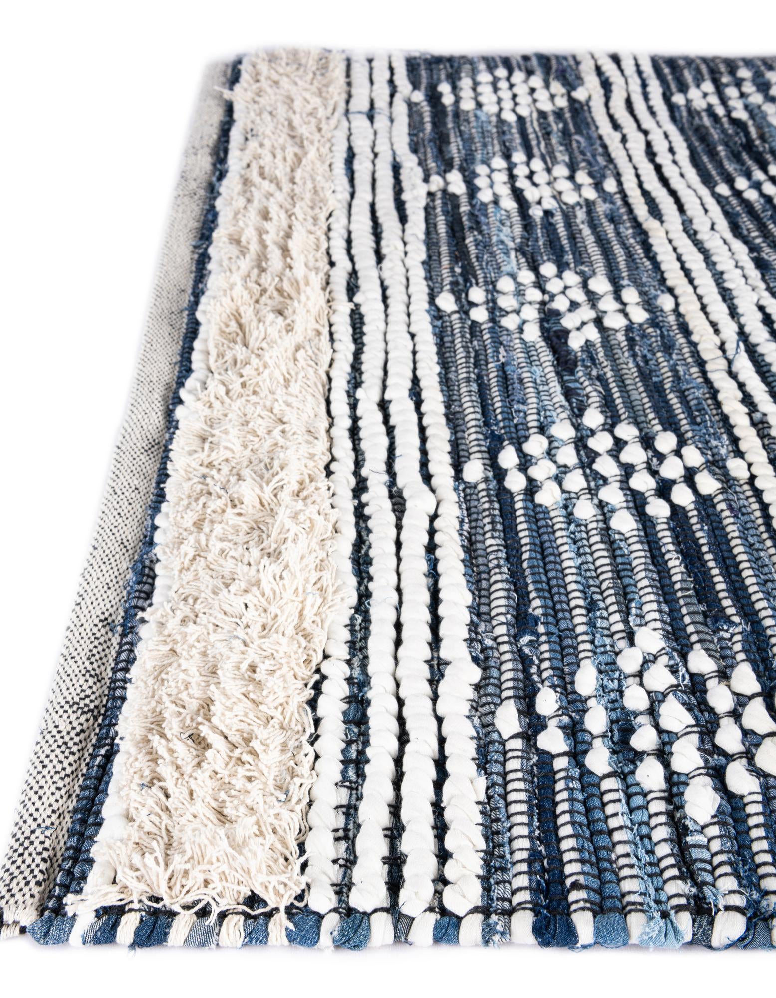 2' 7 x 10' Hand Woven Cotton Chindi Runner Rug