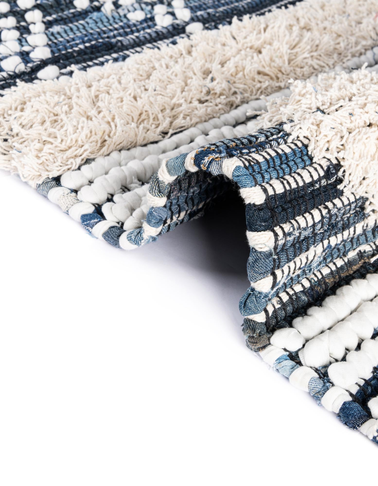 2' 7 x 10' Hand Woven Cotton Chindi Runner Rug