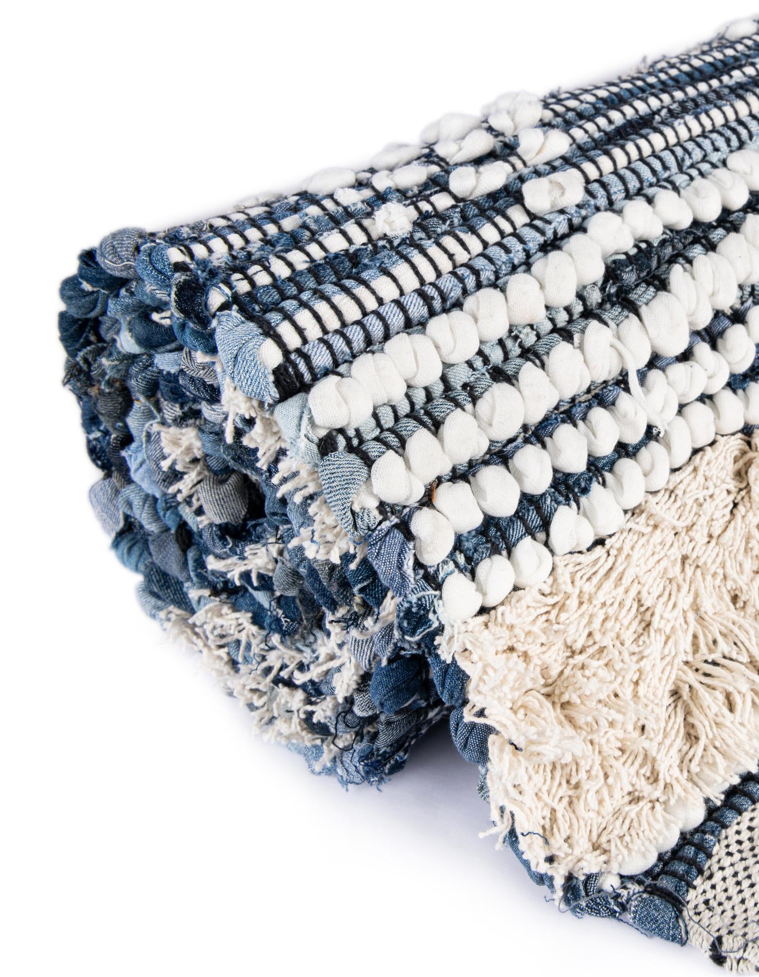 2' 7 x 10' Hand Woven Cotton Chindi Runner Rug