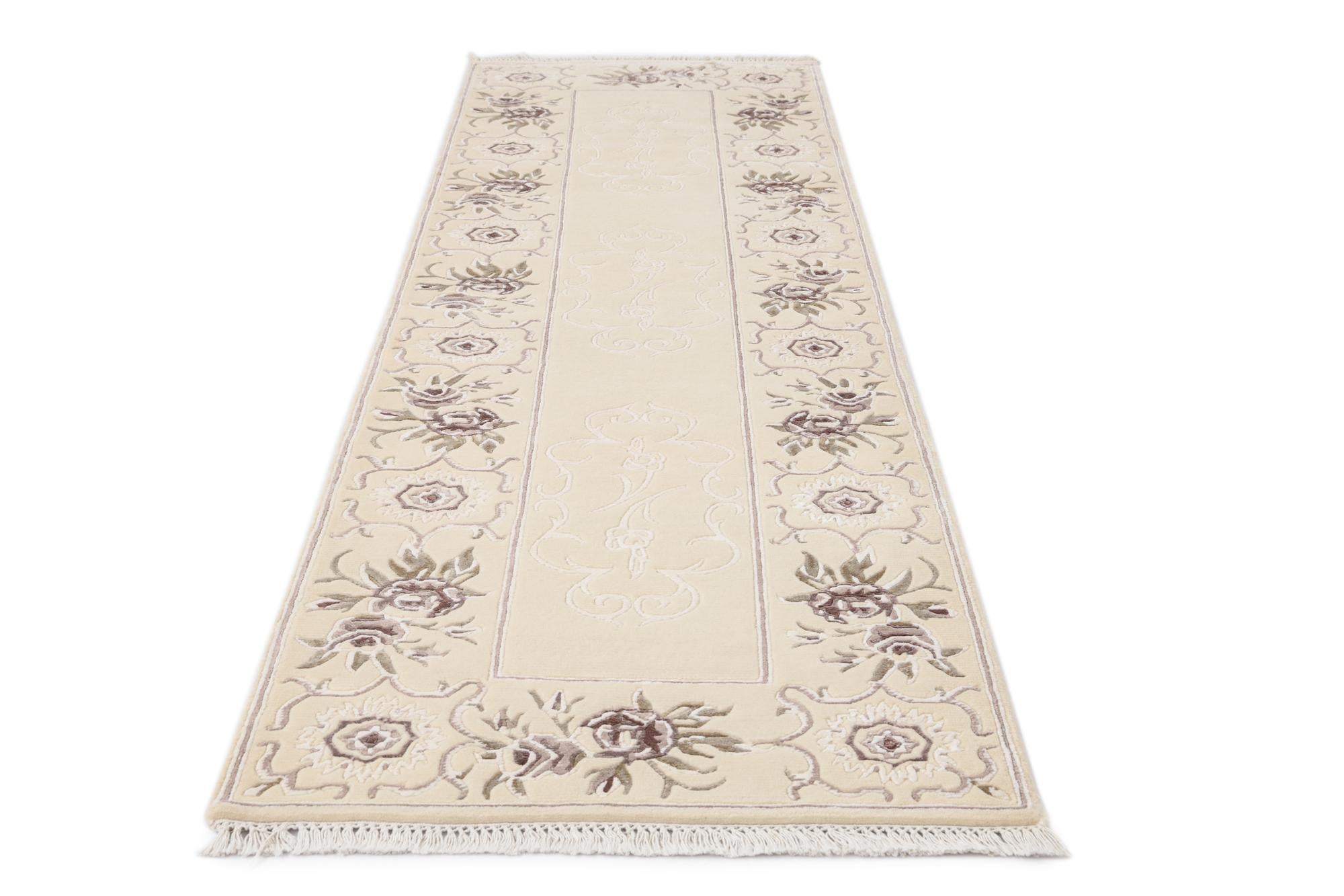 2' 7 x 9' 7 Hand Knotted Darya Wool Runner Rug