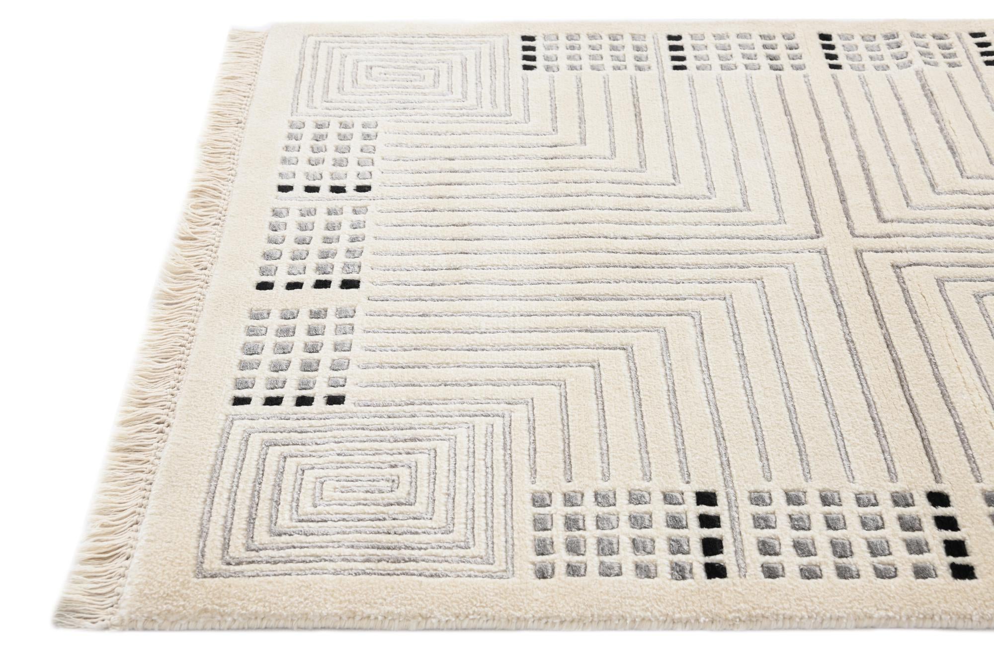 2' 8 x 9' 11 Hand Knotted Darya Wool Runner Rug
