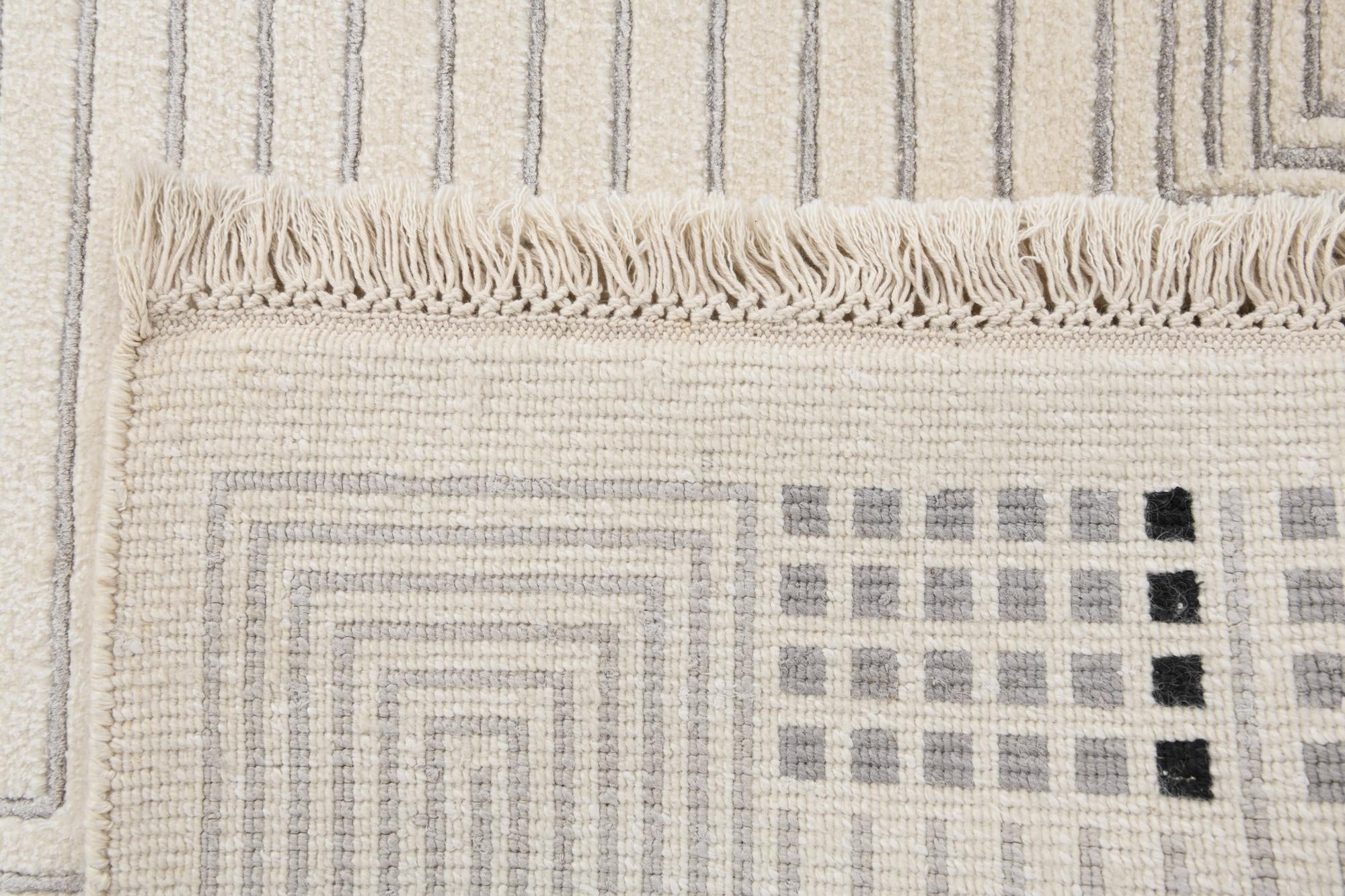 2' 8 x 9' 11 Hand Knotted Darya Wool Runner Rug