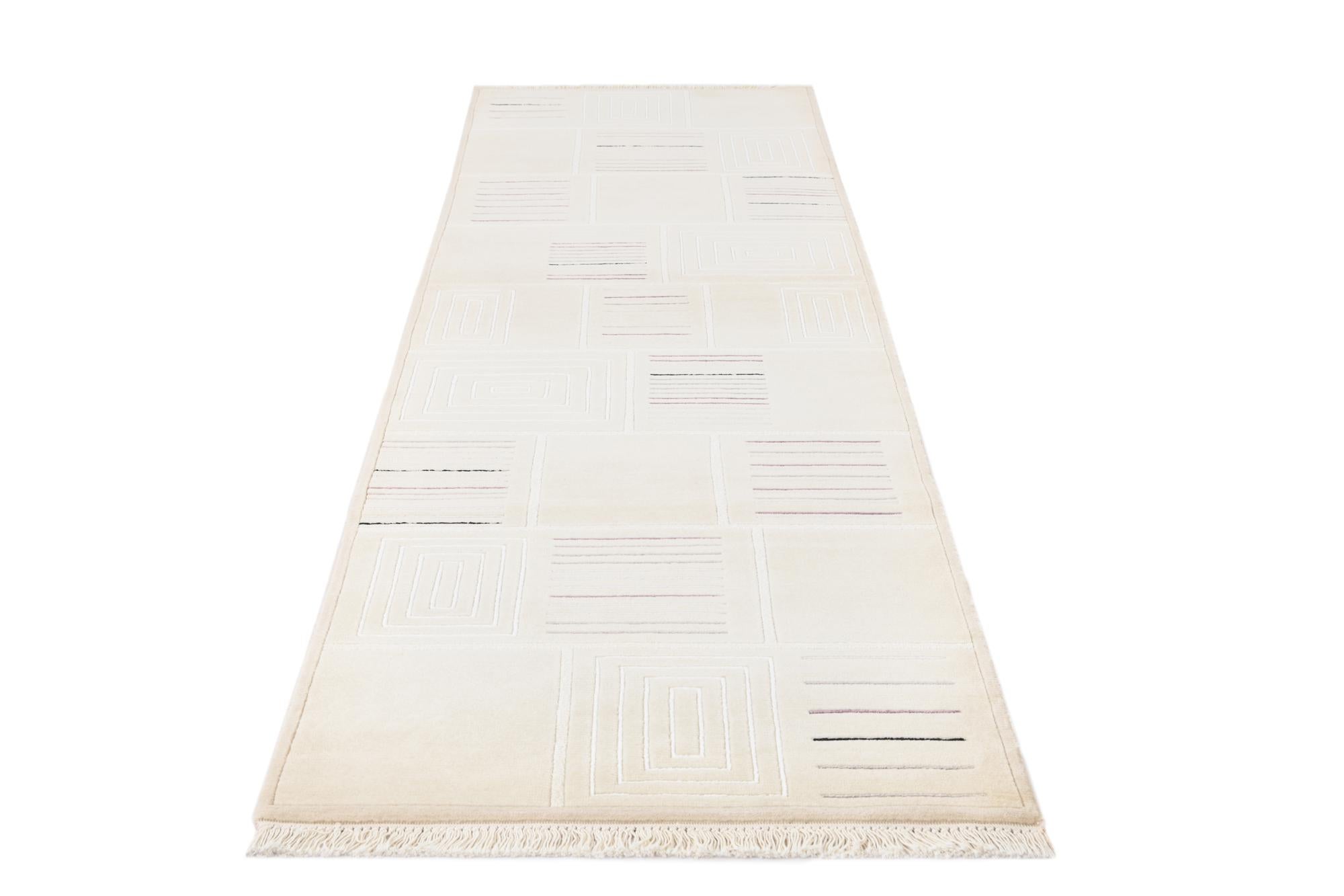 2' 7 x 9' 7 Hand Knotted Darya Wool Runner Rug