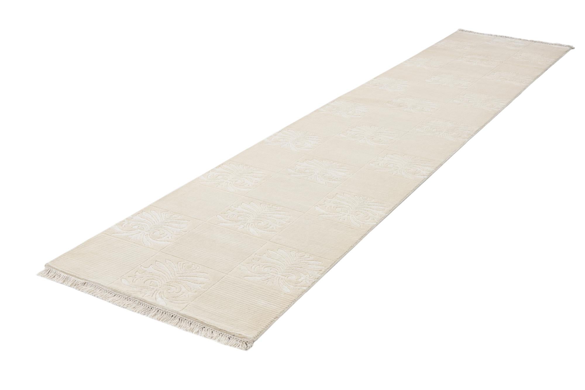 2' 7 x 13' Hand Knotted Darya Wool Runner Rug