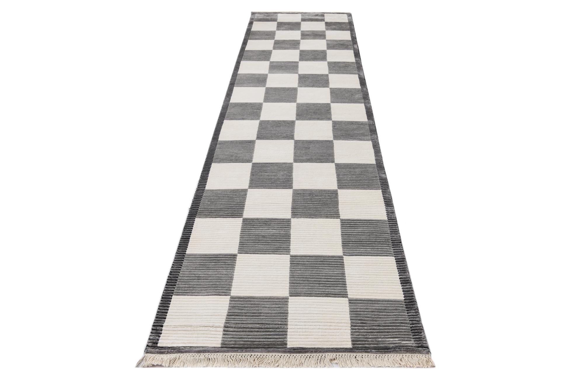 2' 7 x 13' 1 Hand Knotted Darya Wool Runner Rug