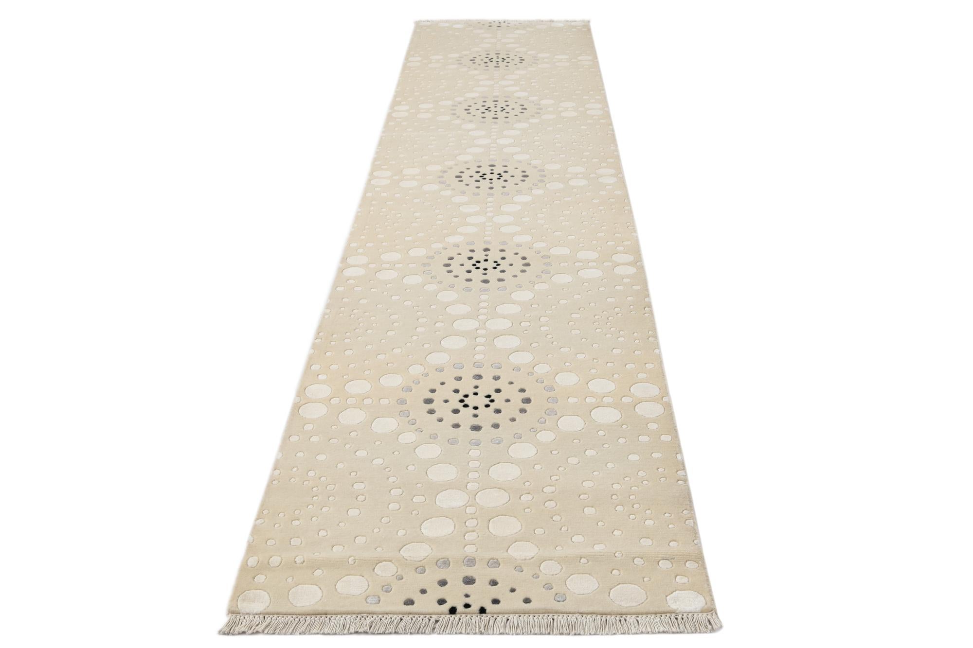 2' 7 x 13' 1 Hand Knotted Darya Wool Runner Rug