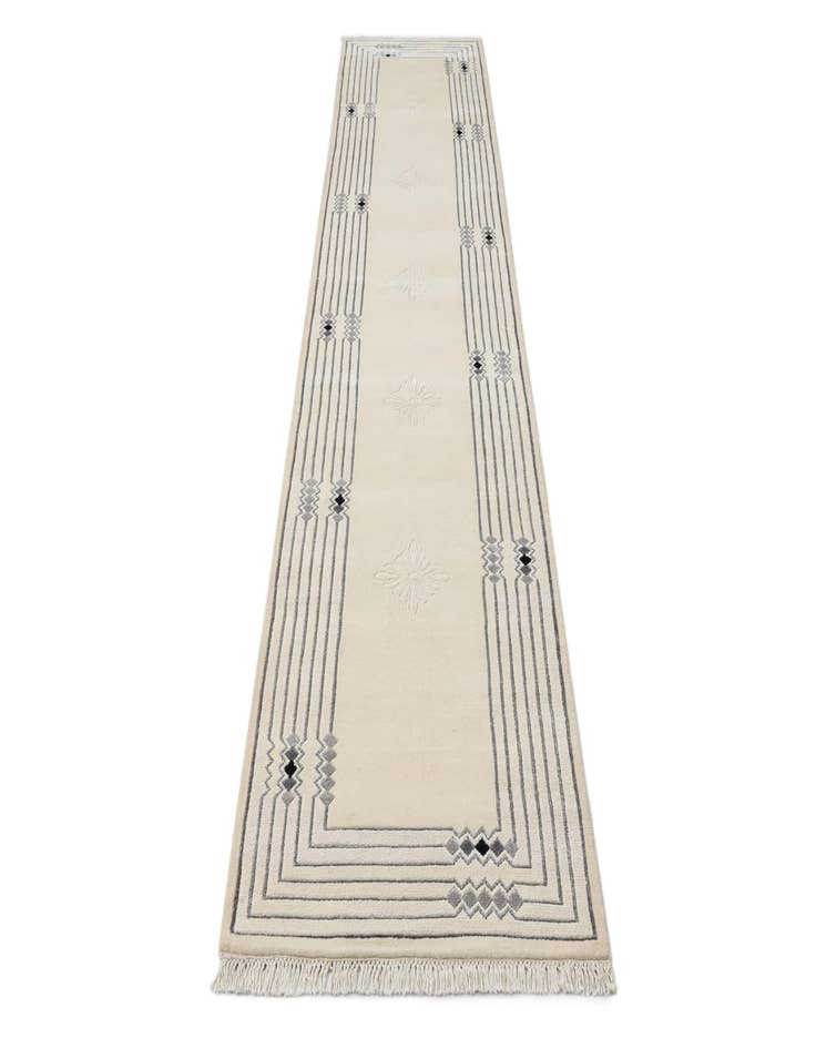 Detail image of 2' 7 x 12' 10  Hand Knotted Darya Wool Runner Rug