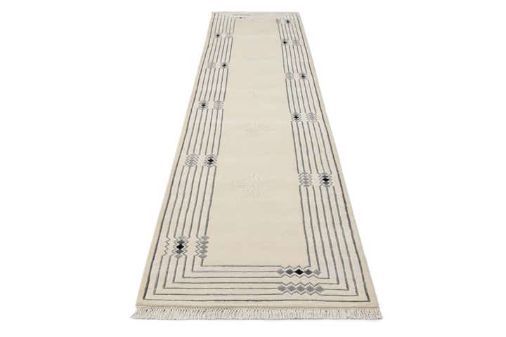 2' 7 x 12' 10 Hand Knotted Darya Wool Runner Rug