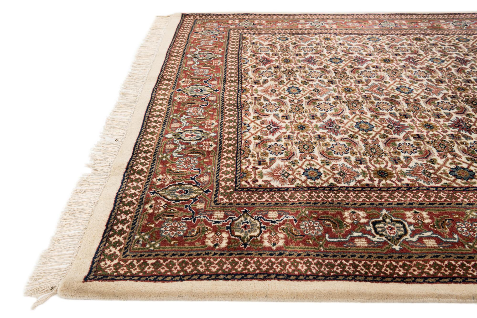 5' 4 x 11' 5 Hand Knotted Farahan Wool Runner Rug