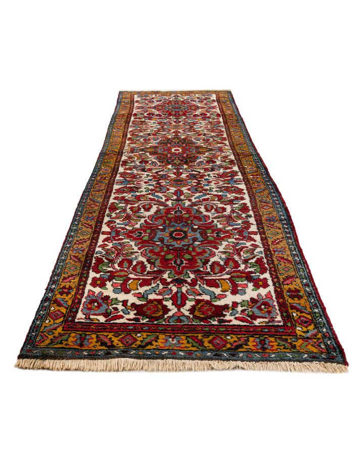 3' 4 x 10' 8 Hand Knotted Farahan Persian Wool Runner Rug