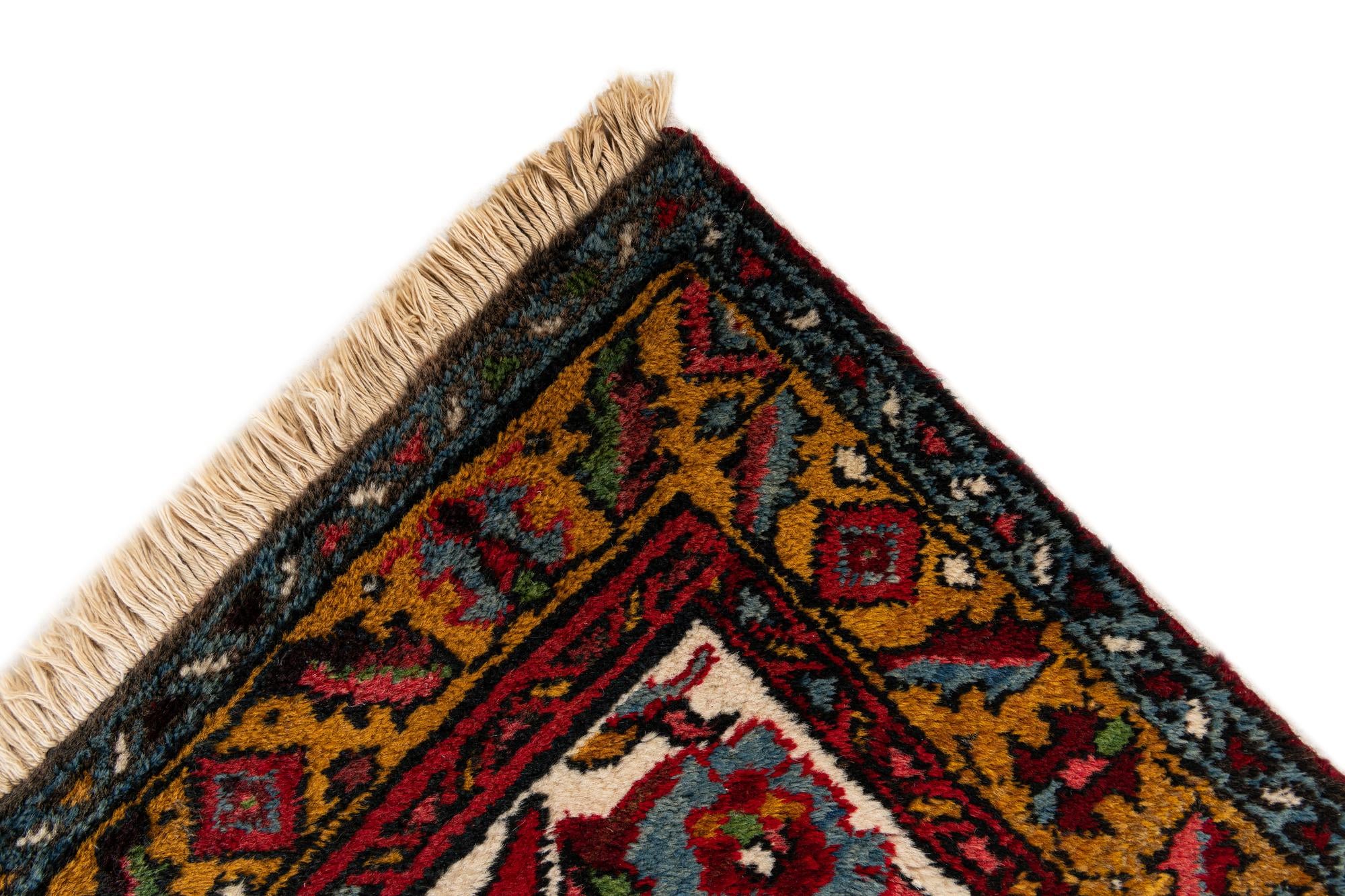 3' 4 x 10' 8 Hand Knotted Farahan Persian Wool Runner Rug