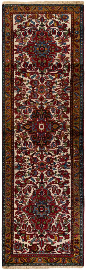 Detail image of 3' 4 x 10' 8 Hand Knotted Farahan Persian Wool Runner Rug