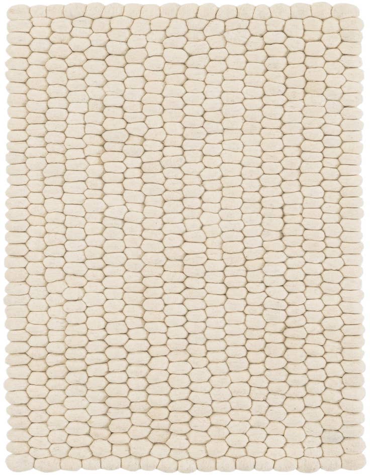 Detail image of 2' x 4' 1 Hand Woven Felt Ball Wool Runner Rug