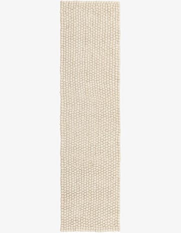 2' 7 x 10' Hand Woven Felt Ball Wool Runner Rug