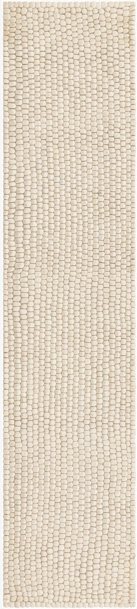 2' 7 x 12'  Hand Woven Felt Ball Wool Runner Rug