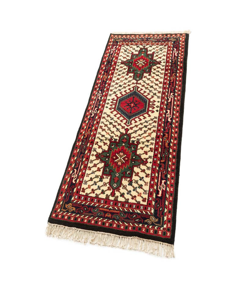 Detail image of 3' 3 x 6' 4  Hand Knotted Gharajeh Wool Runner Rug