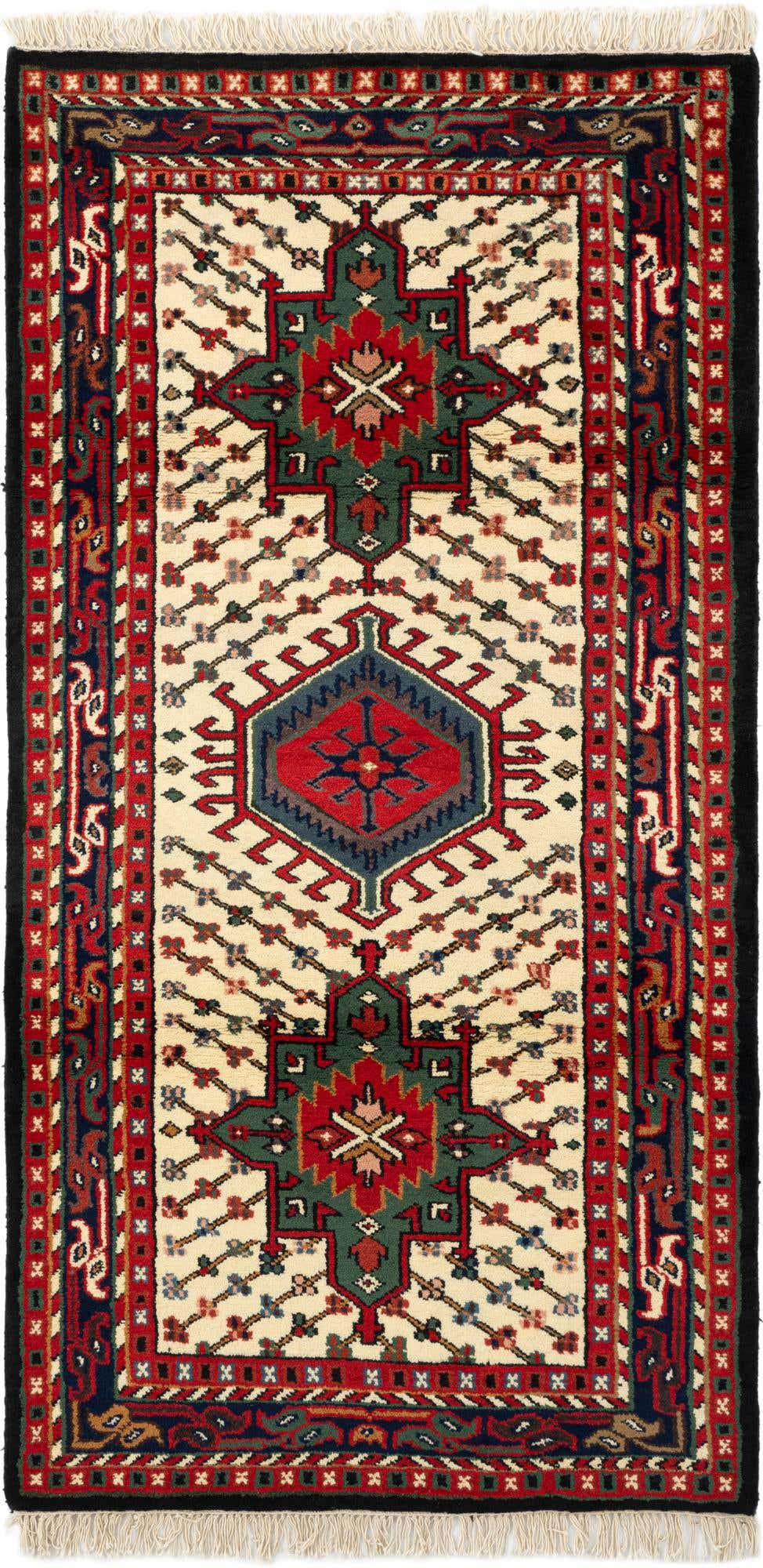 3' 3 x 6' 4 Hand Knotted Gharajeh Wool Runner Rug