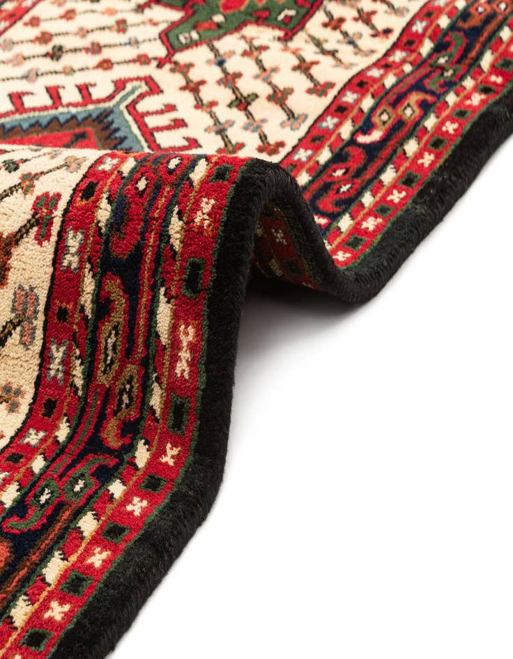 Detail image of 3' 3 x 6' 3 Hand Knotted Gharajeh Wool Runner Rug