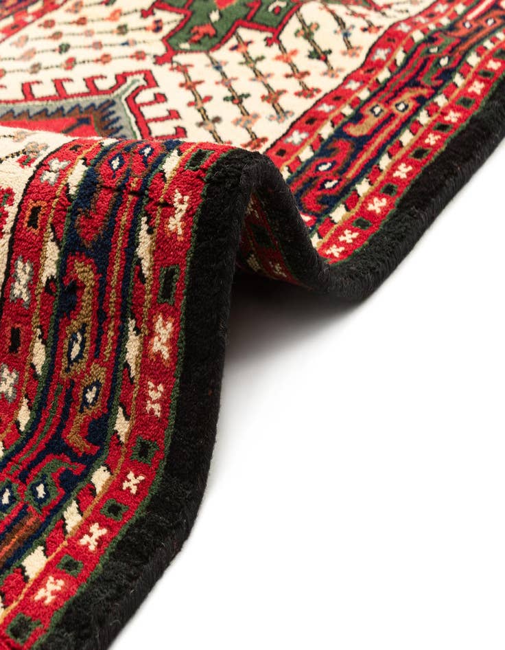 Detail image of 3' 3 x 6' 3 Hand Knotted Gharajeh Wool Runner Rug