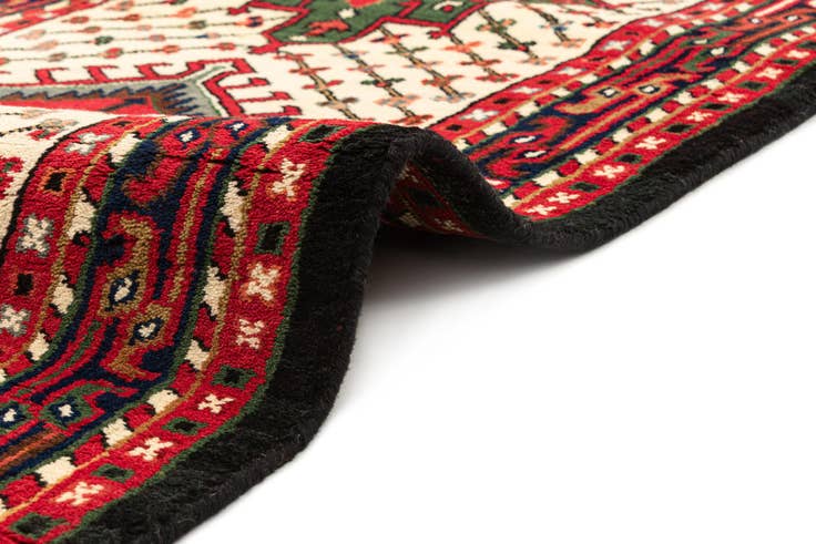 Detail image of 3' 3 x 6' 3 Hand Knotted Gharajeh Wool Runner Rug