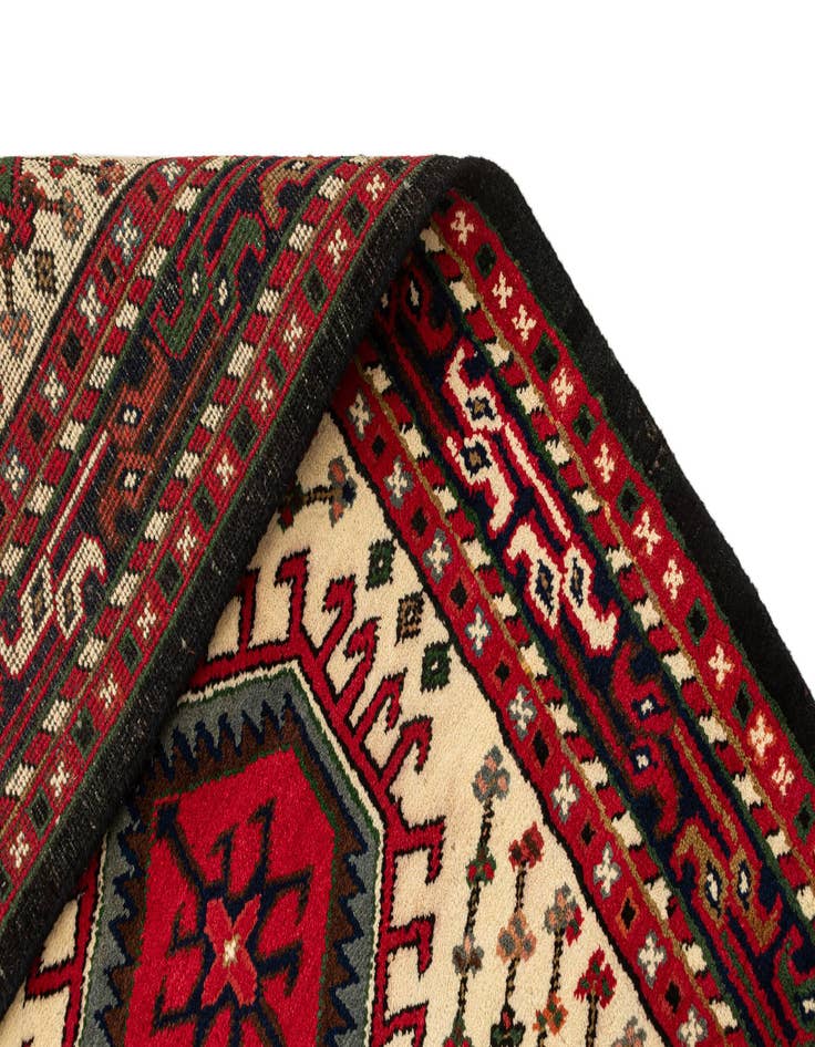 Detail image of 3' 3 x 6' 3 Hand Knotted Gharajeh Wool Runner Rug