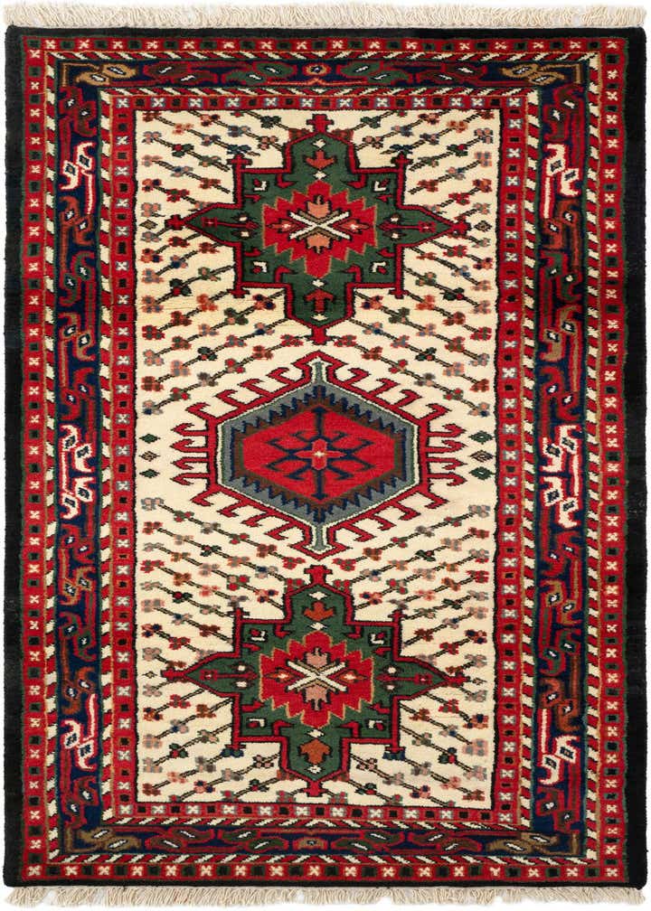 3' 3 x 6' 3 Hand Knotted Gharajeh Wool Runner Rug