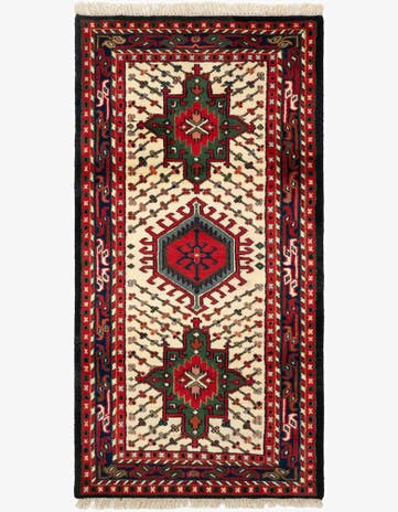 3' 3 x 6' 3 Hand Knotted Gharajeh Wool Runner Rug