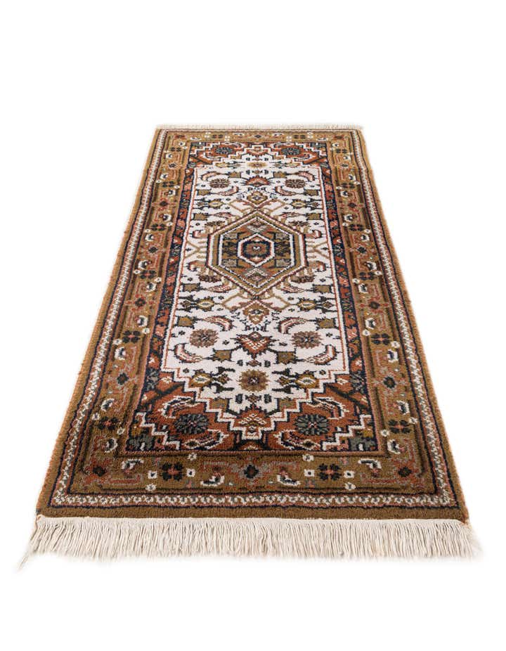 2' 4 x 4' 10 Hand Knotted Hamedan Wool Runner Rug