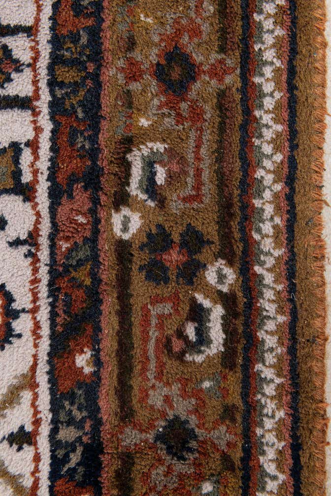 2' 4 x 4' 10 Hand Knotted Hamedan Wool Runner Rug