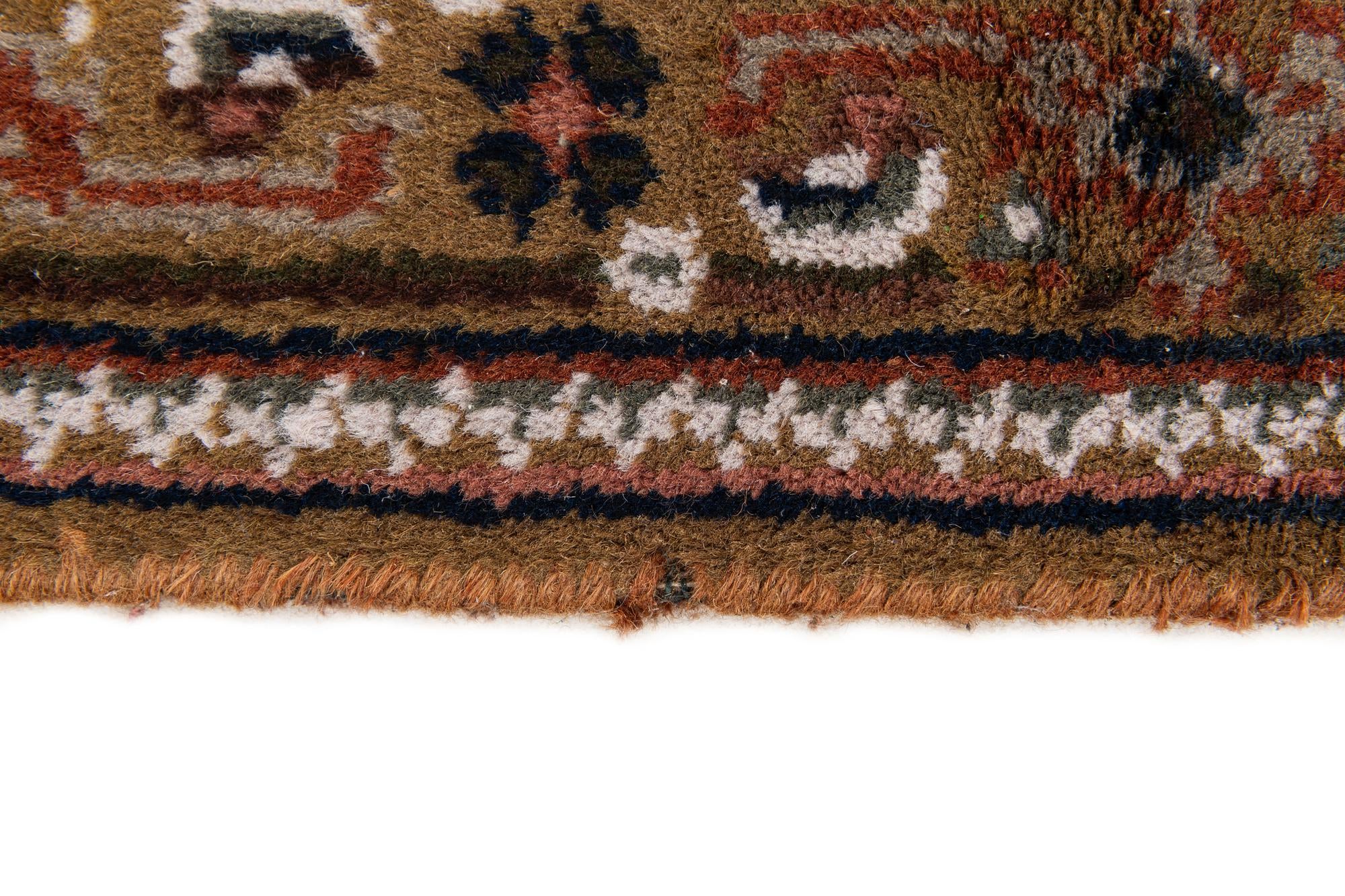 2' 4 x 4' 10 Hand Knotted Hamedan Wool Runner Rug