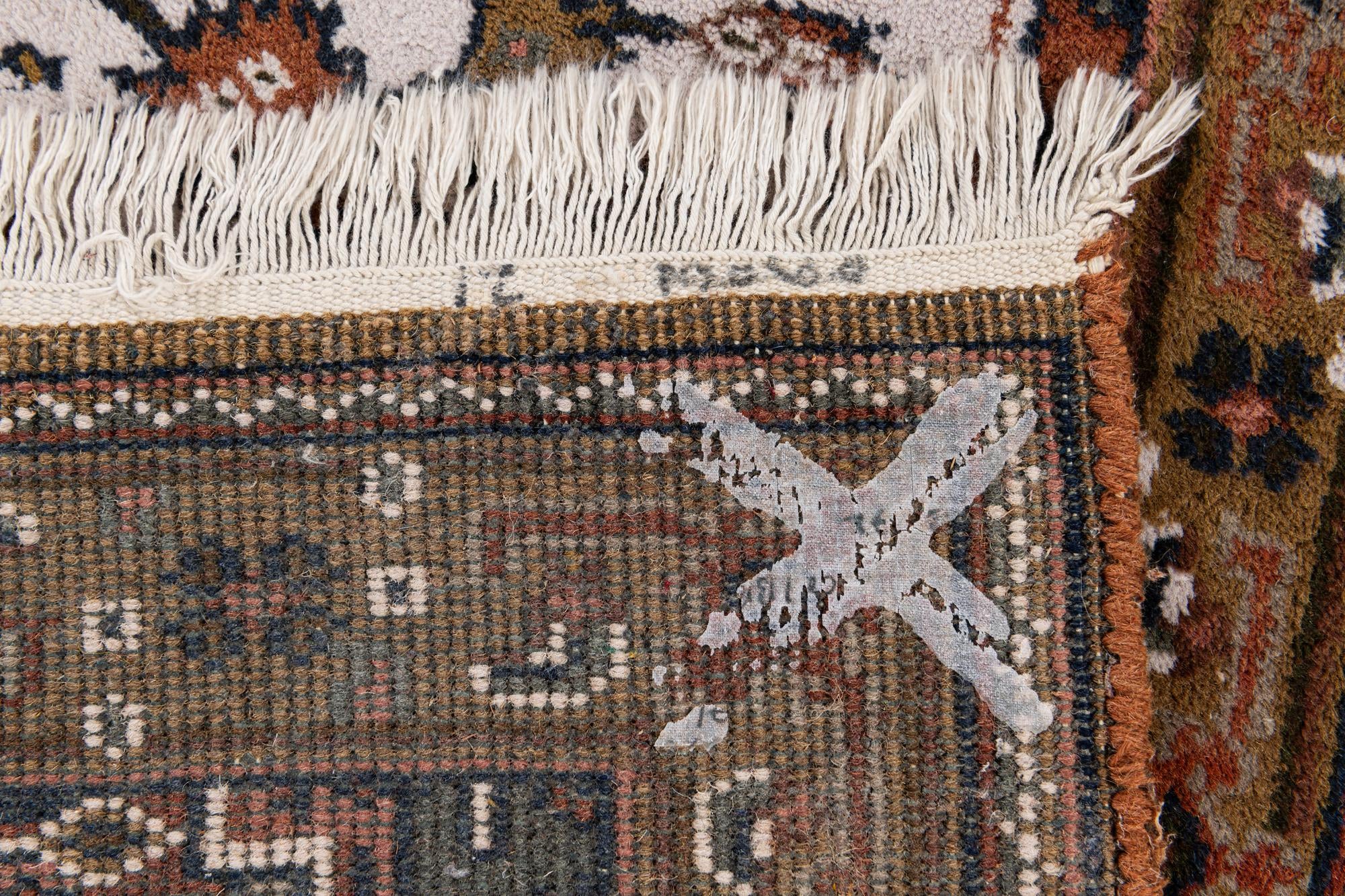 2' 4 x 4' 10 Hand Knotted Hamedan Wool Runner Rug