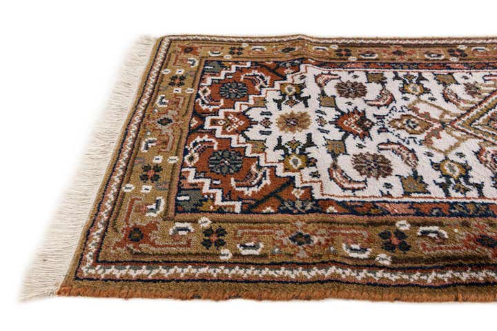 2' 4 x 4' 10 Hand Knotted Hamedan Wool Runner Rug