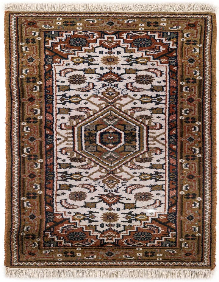 Detail image of 2' 4 x 4' 10 Hand Knotted Hamedan Wool Runner Rug