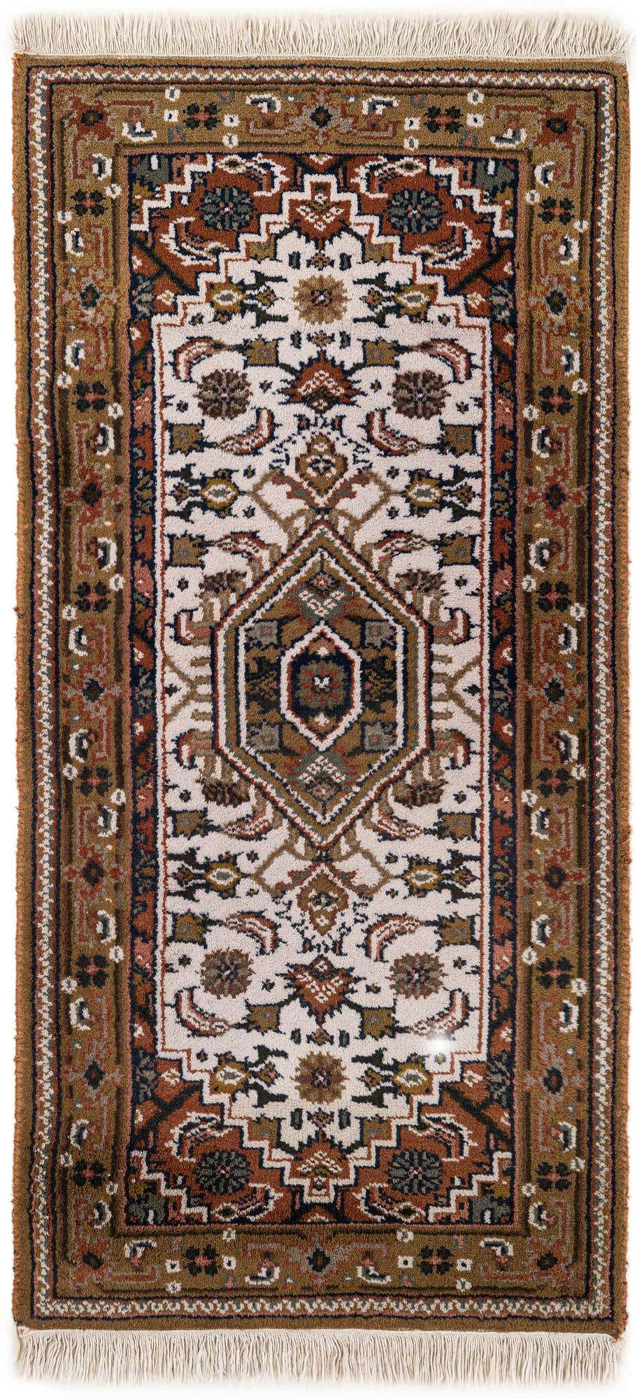 2' 4 x 4' 10 Hand Knotted Hamedan Wool Runner Rug