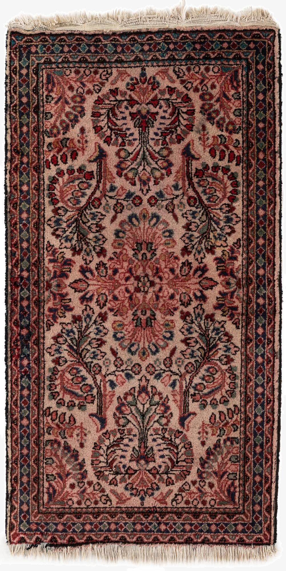 65cm x 125cm  Hand Knotted Hamedan Wool Runner Rug