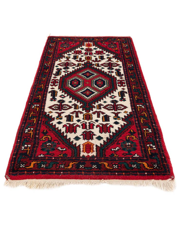 Detail image of 2' 3 x 4' 4 Hand Knotted Heriz Wool Runner Rug