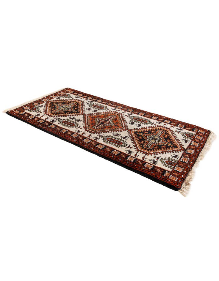 Detail image of 2' 4 x 4' 7 Hand Knotted Heriz Wool Runner Rug