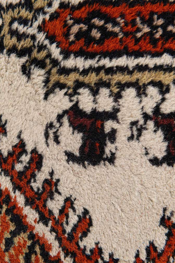 2' 4 x 4' 7 Hand Knotted Heriz Wool Runner Rug