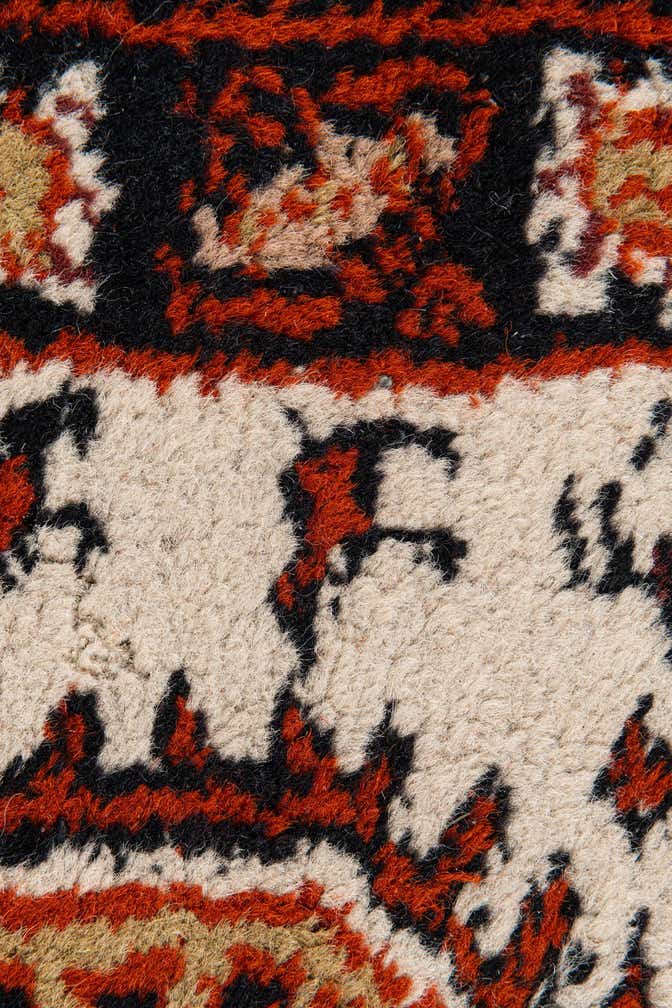 2' 4 x 4' 7 Hand Knotted Heriz Wool Runner Rug